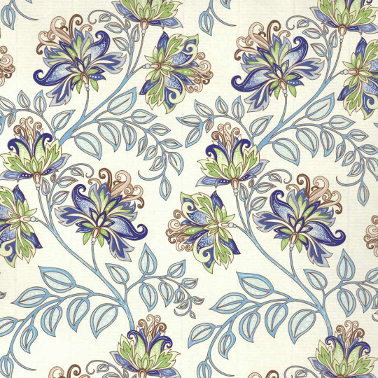 Blue Florentine Flower and Leaf Italian Print Paper ~ Rossi Italy